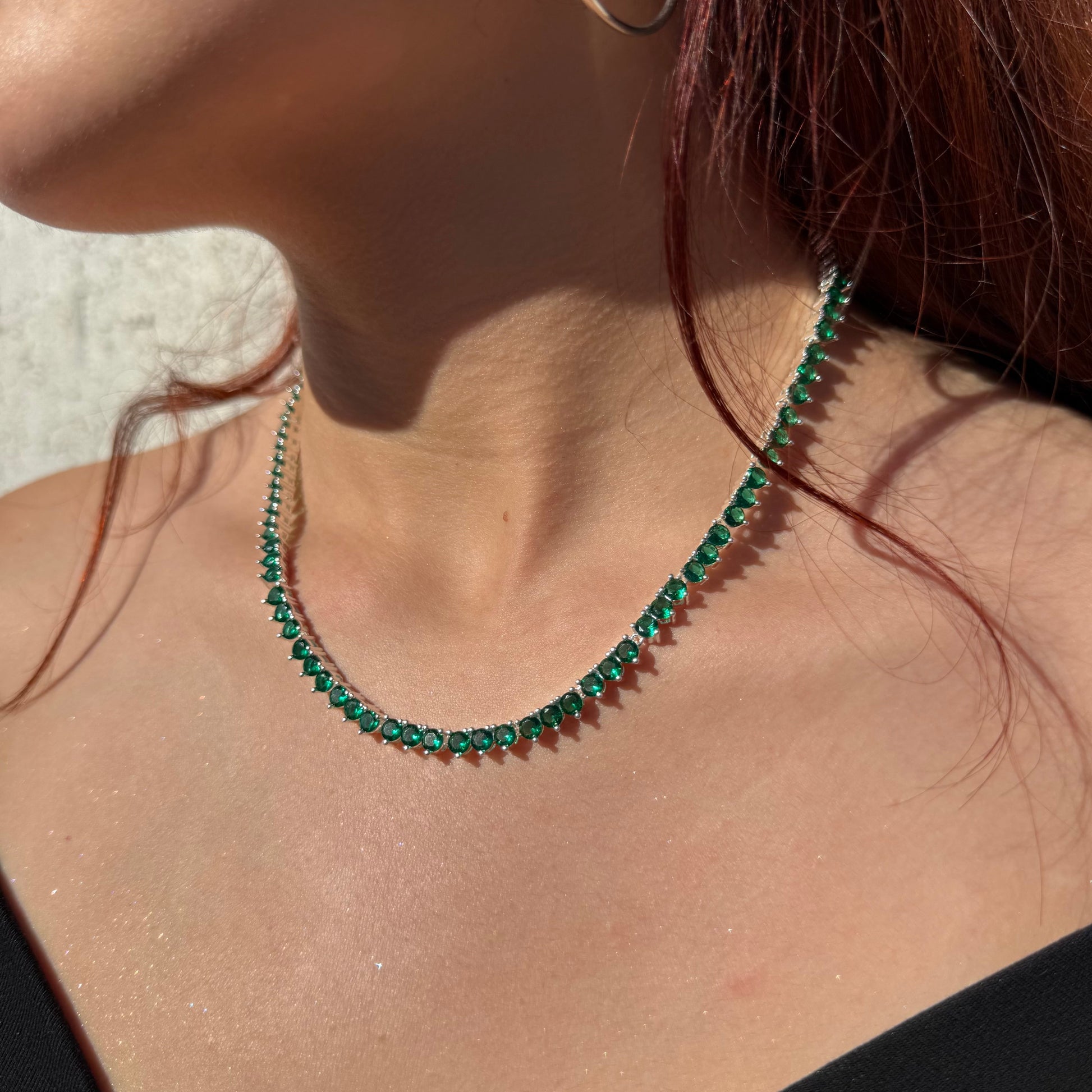 Collar Gotas de Luz Circones Verdes Plata 925 – Silver Ice 04
