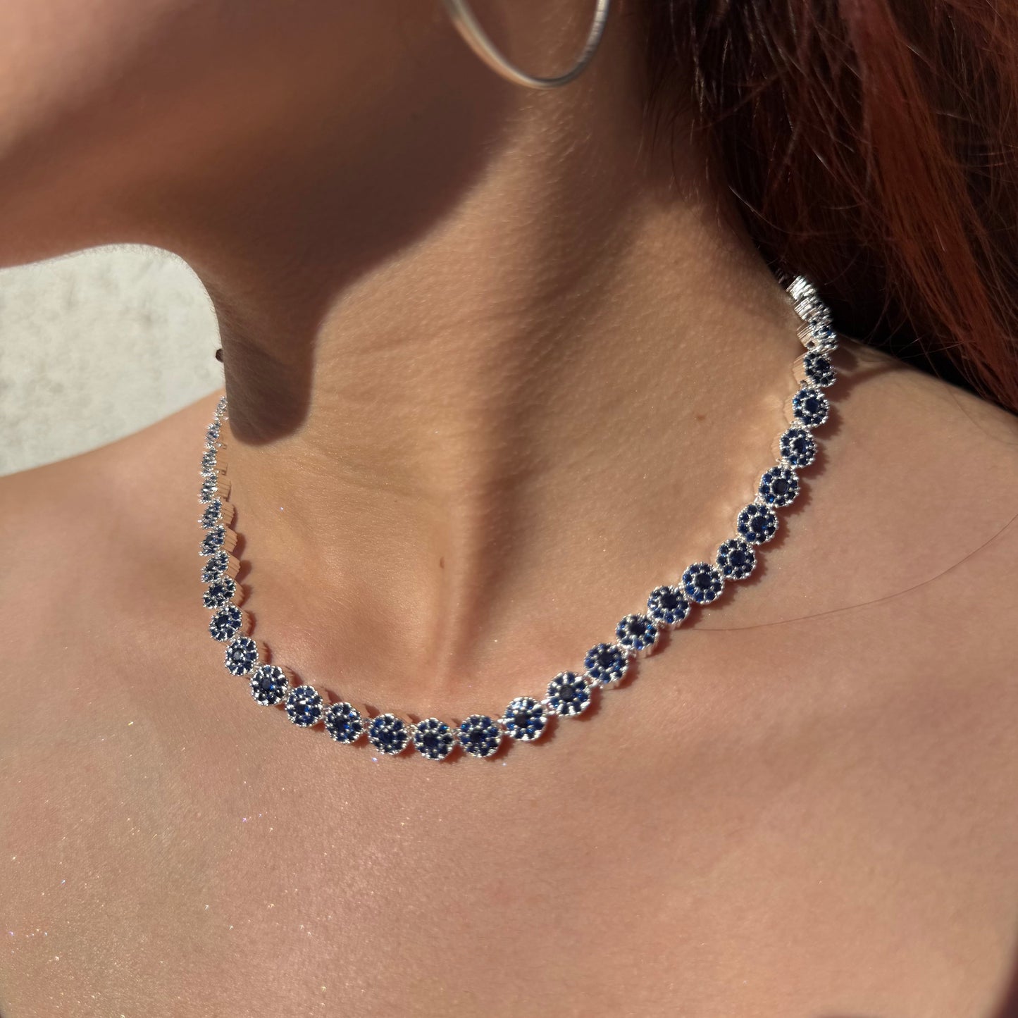 Collar Glam Circones Azules Plata 925 – Silver Ice 04