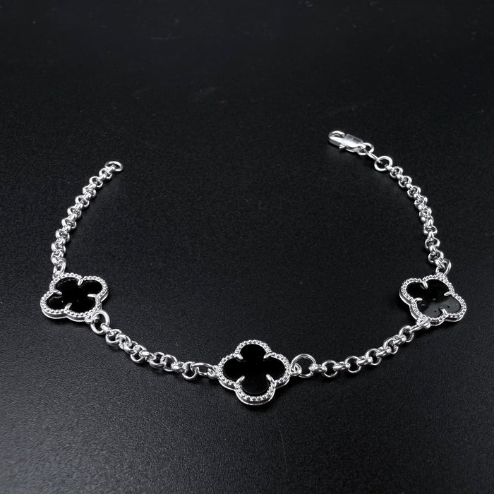 Pulsera Van Cleef Negra – Silver Ice 01