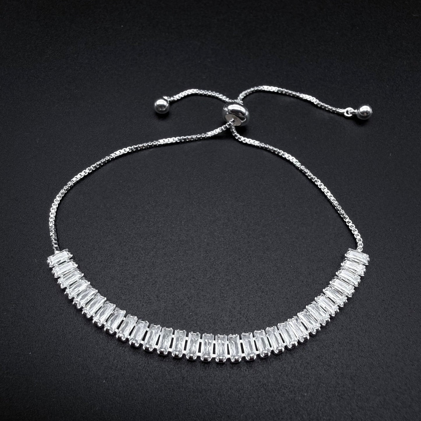 Pulsera Tennis Ajustable 5mm – Silver Ice 05