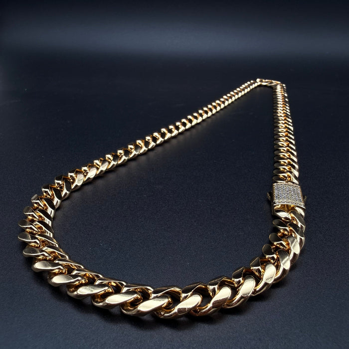Cadena Cubana Oro – 10 mm – Silver Ice 02