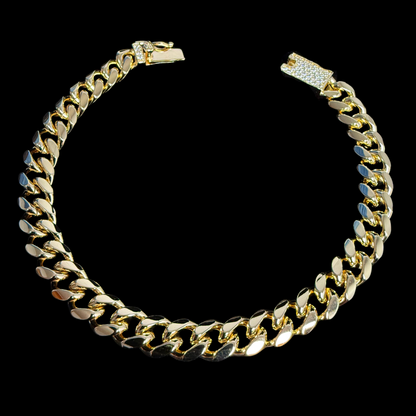 Pulsera Cubana Oro – 8 mm – Silver Ice 04