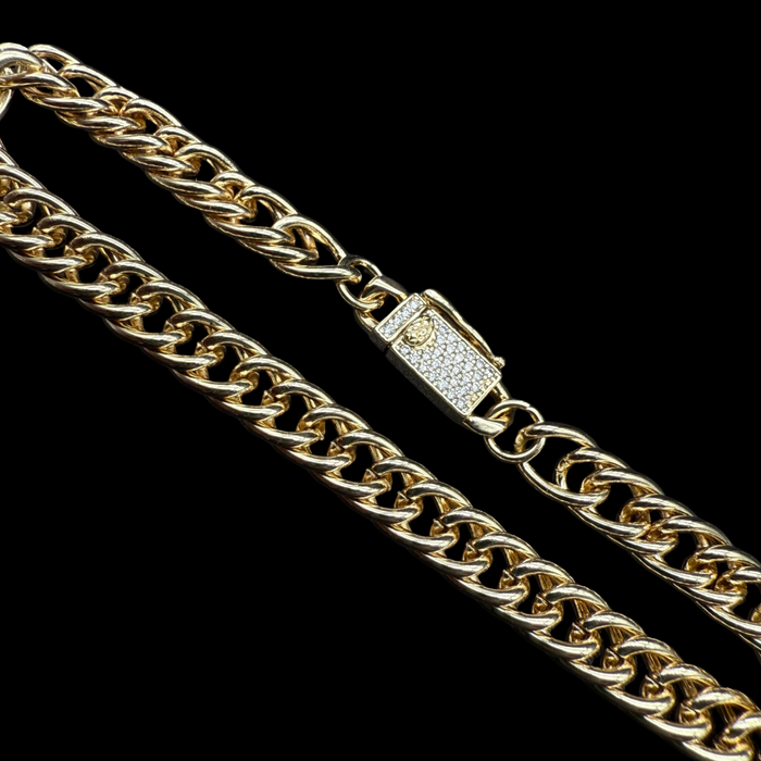 Pulsera Doble Cubana Oro – 7 mm – Silver Ice 02
