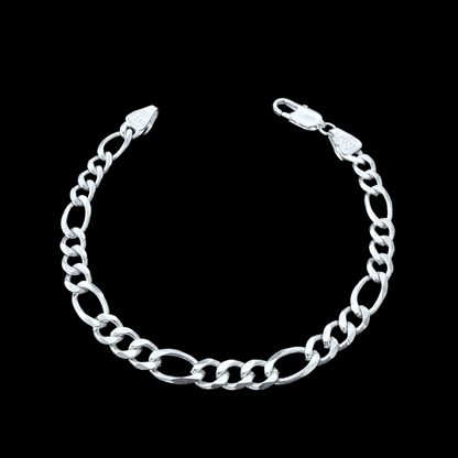 Pulsera Fígaro 7mm – Silver Ice 01