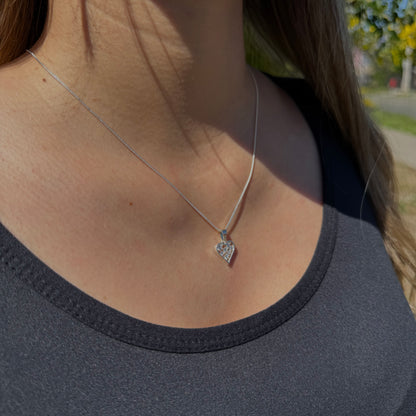 Collar Corazón Floral Plata 925