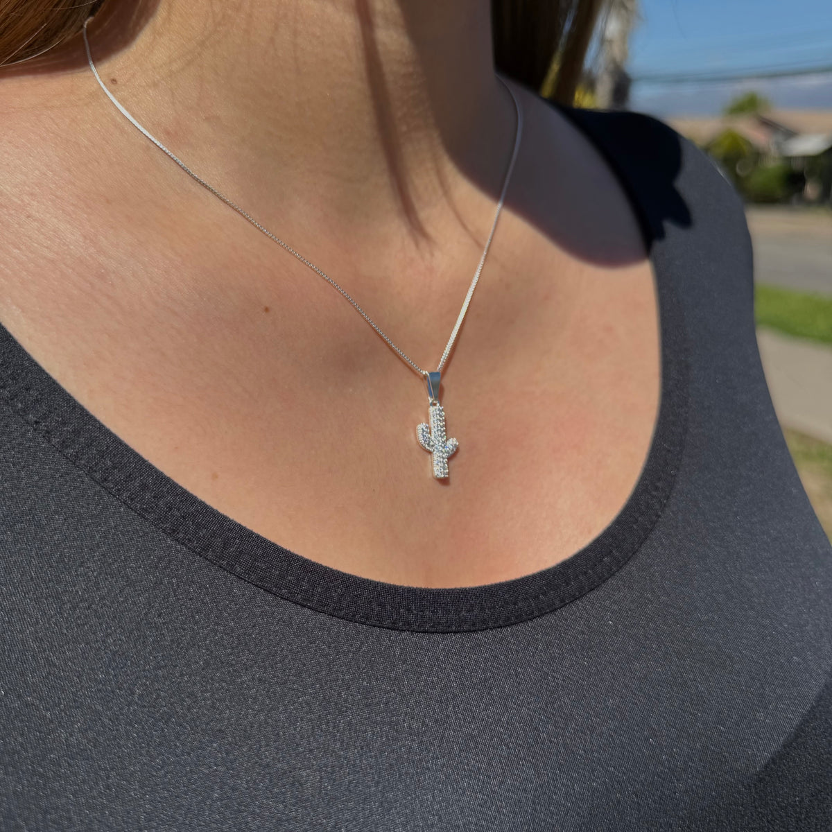 Collar Cactus con circones Plata 925