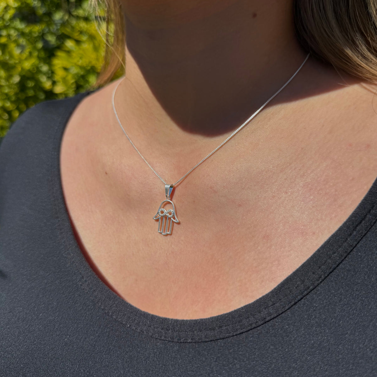 Collar Hamsa Infinito Plata 925