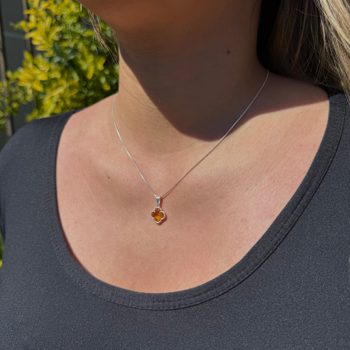 Collar Van Cleef Ámbar Plata 925