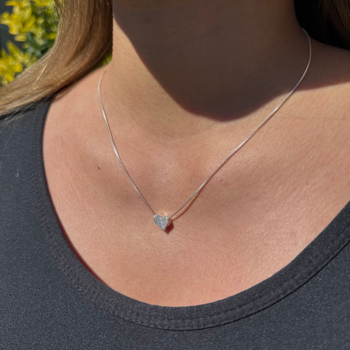 Collar Corazón Pavé Plata 925