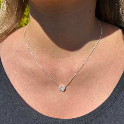 Collar Corazón Pavé Plata 925
