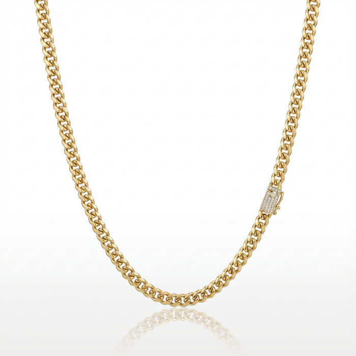 Cadena Cubana Oro – 5 mm – Silver Ice 01