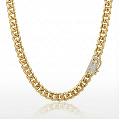Cadena Cubana Oro – 8 mm – Silver Ice 01
