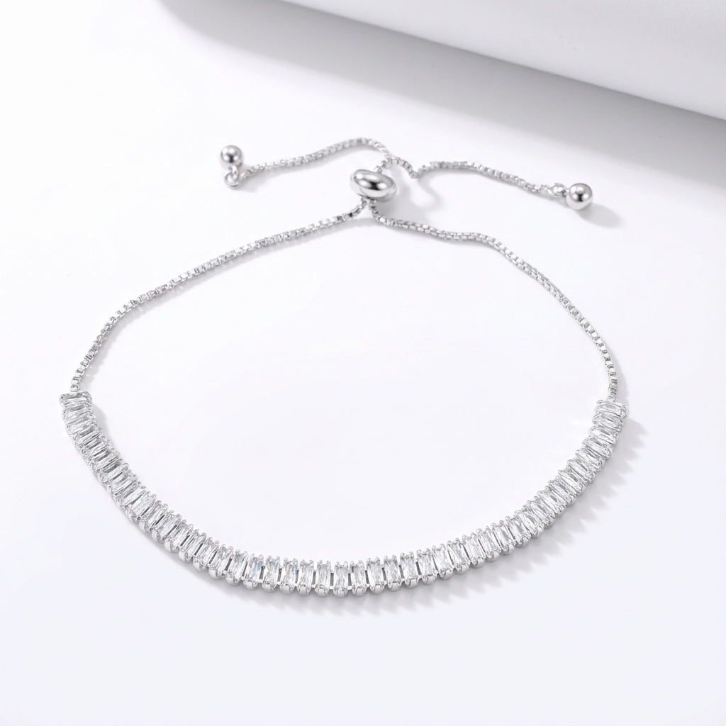Pulsera Tennis Ajustable 3,5mm – Silver Ice 01