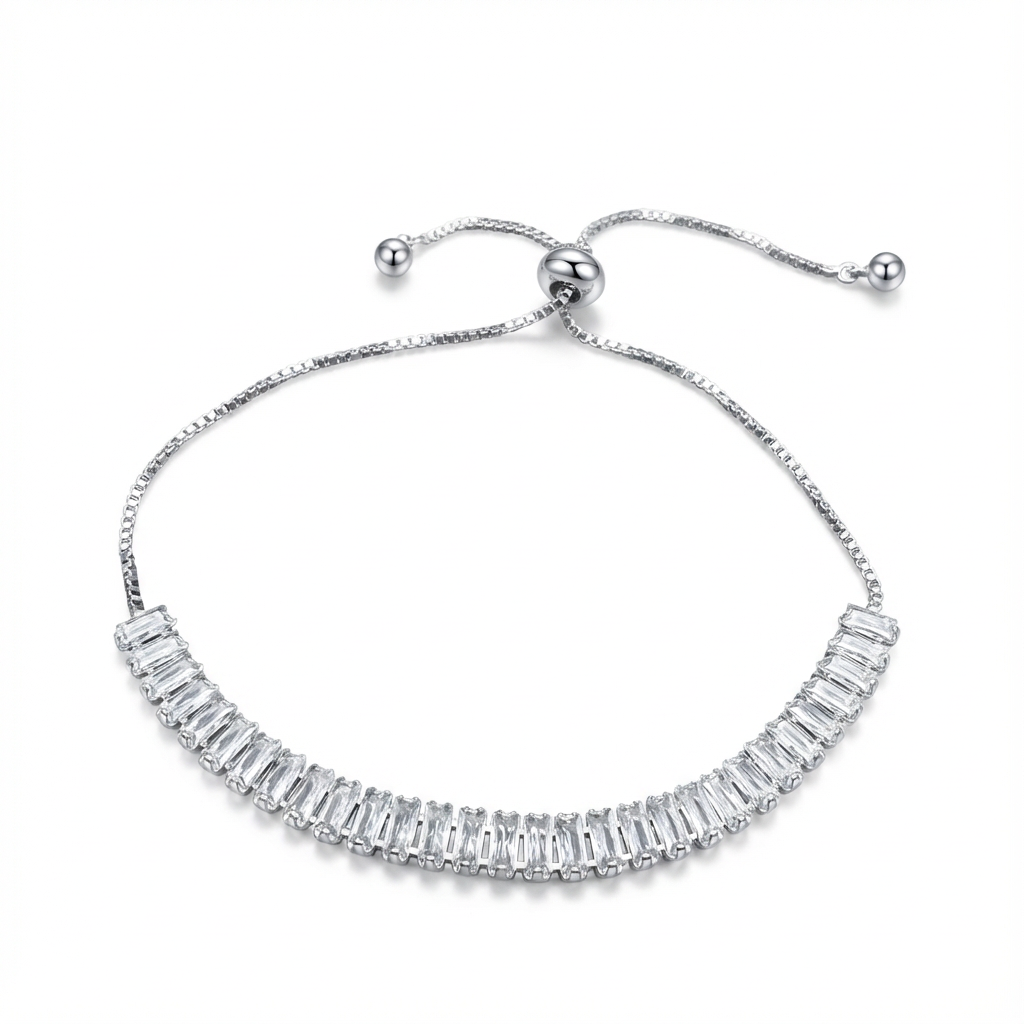 Pulsera Tennis Ajustable 5mm – Silver Ice 01
