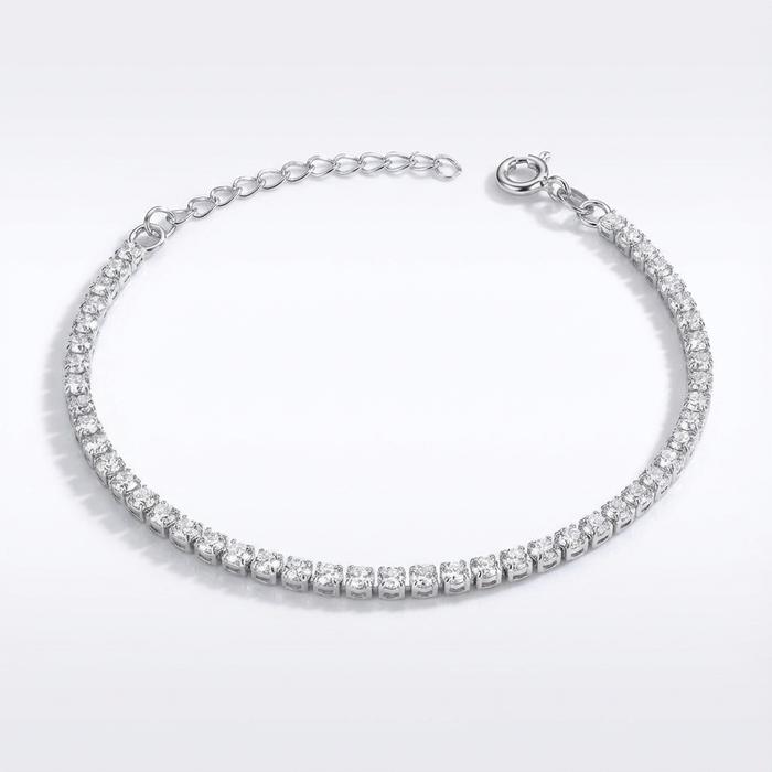 Pulsera Tennis - 3mm – Silver Ice 01