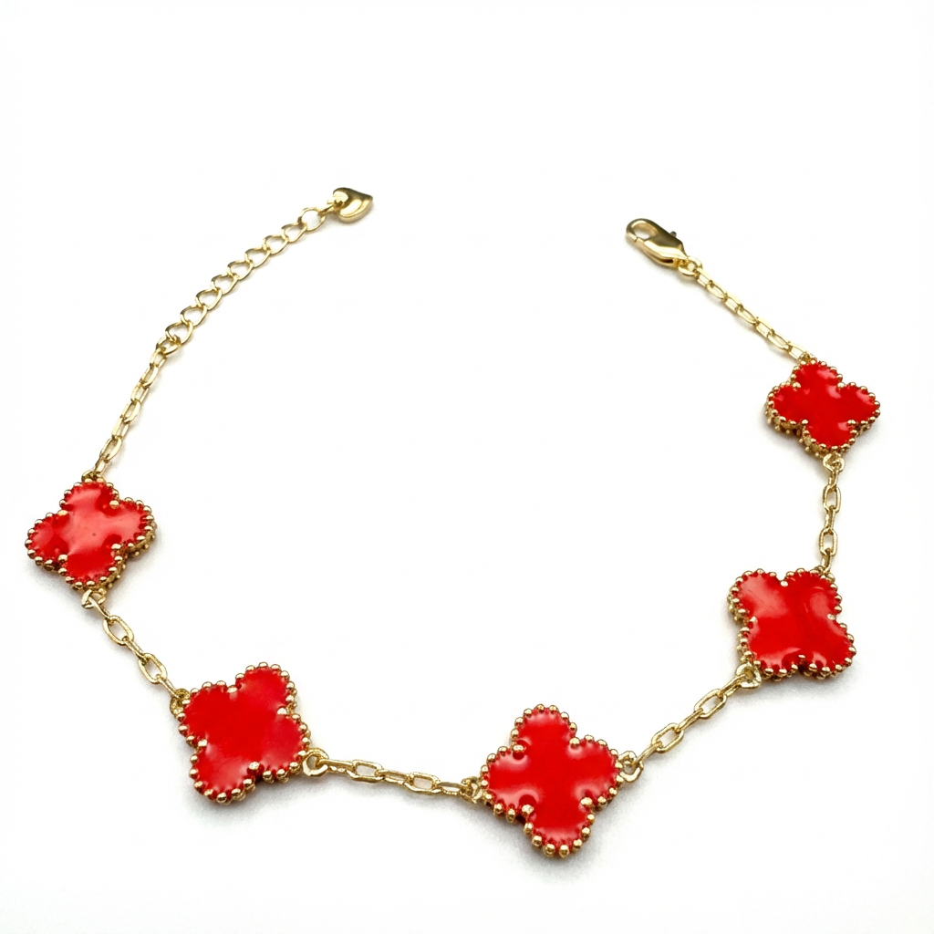 Pulsera Van Cleef Roja Dual Oro – Silver Ice 01