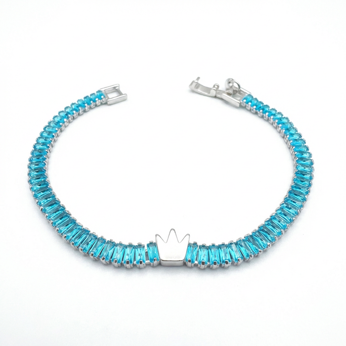 Pulsera Tennis Corona Celeste 4mm – Silver Ice 01