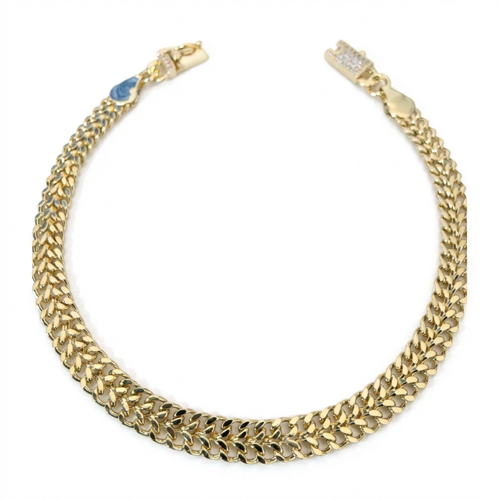 Pulsera Tejido Chino Oro – 6 mm – Silver Ice 01