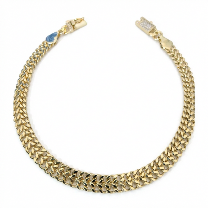Pulsera Tejido Chino Oro – 6 mm – Silver Ice 01