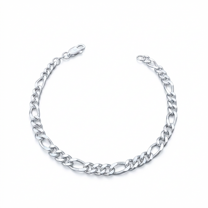 Pulsera Fígaro 5mm – Silver Ice 01