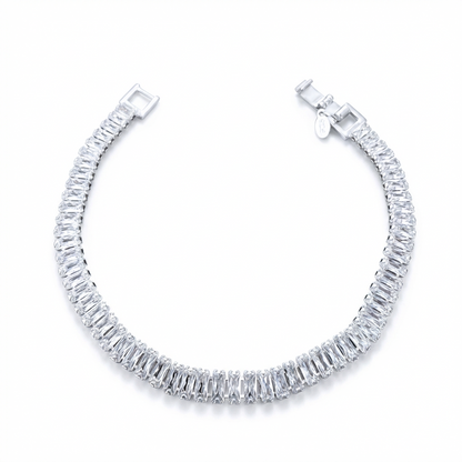 Pulsera Tennis Rectangular 6mm – Silver Ice 01