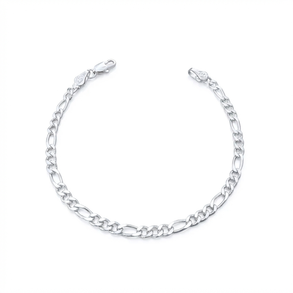 Pulsera Fígaro 4mm – Silver Ice 01
