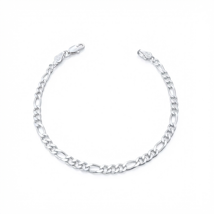 Pulsera Fígaro 4mm – Silver Ice 01