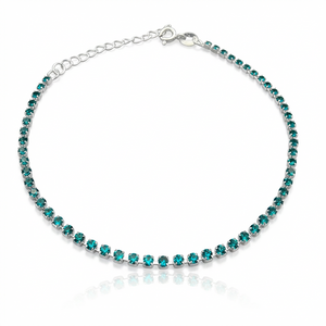 Pulsera Tennis con Circones Turquesa Plata 925 - 2mm