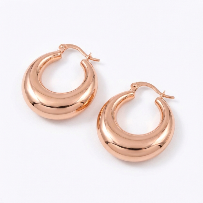 Aros Bold Hoop - Oro Goldfilled Rosa – Silver Ice 01