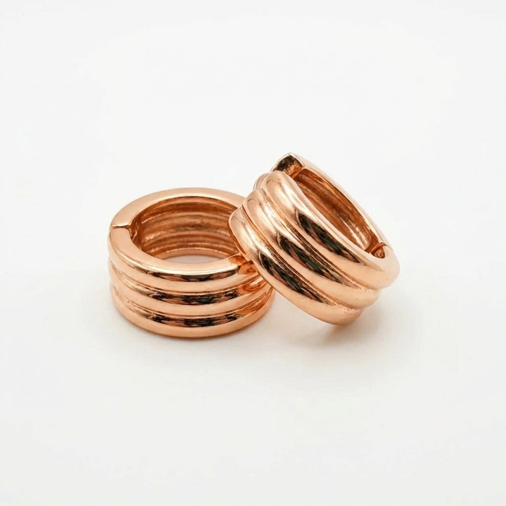 Aros Éclat - Oro Rosa – Silver Ice 03
