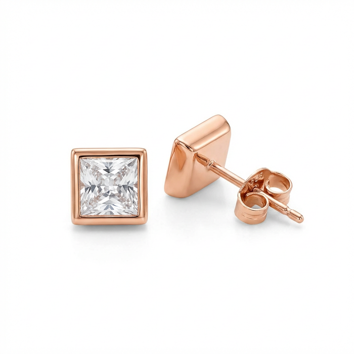 Aros Cuadro Lumi - Oro Rosa – Silver Ice 01
