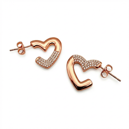 Aros Dulce Corazón - Oro Rosa – Silver Ice 01