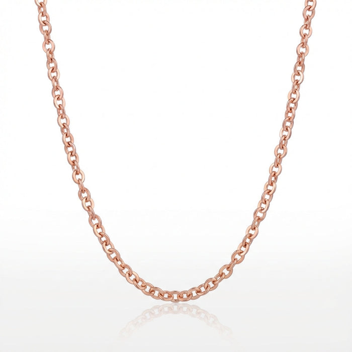 Cadena Eslabón Ovalado Oro Rosa – Silver Ice 01
