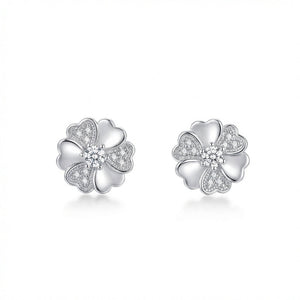 Aros Flor Pavé- Plata 925