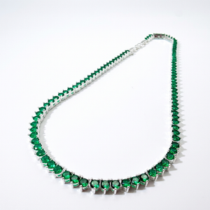 Collar Gotas de Luz circones verdes Plata 925