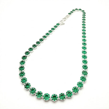 Collar Glam Circones Verde Plata 925 – Silver Ice 01