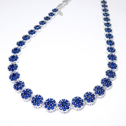 Collar Glam Circones Azules Plata 925 – Silver Ice 05