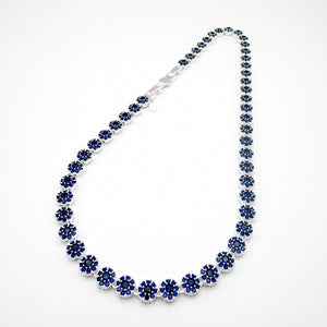 Collar Glam circones Azules Plata 925