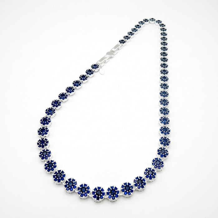 Collar Glam Circones Azules Plata 925 – Silver Ice 01