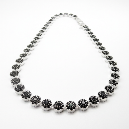 Collar Glam Circones Negros Plata 925 – Silver Ice 03
