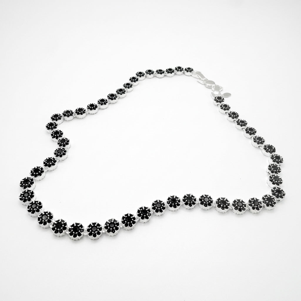 Collar Glam Circones Negros Plata 925 – Silver Ice 02