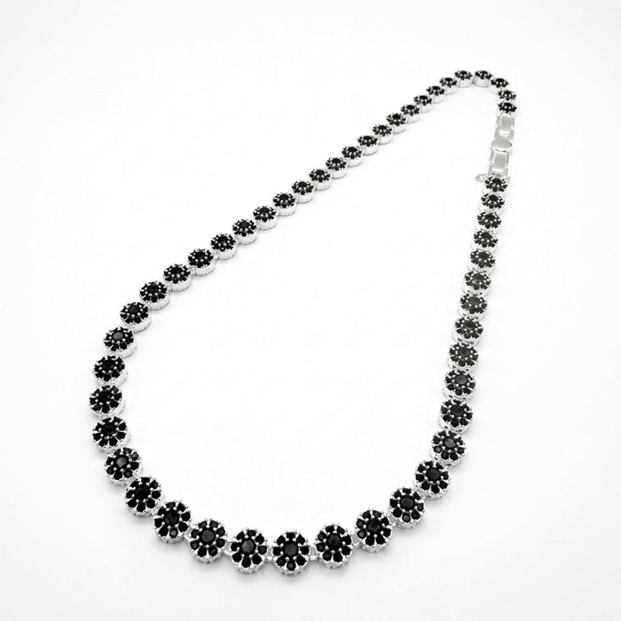 Collar Glam Circones Negros Plata 925 – Silver Ice 01