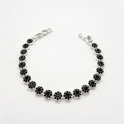 Pulsera Glam Circones Negros Plata 925 – Silver Ice 05