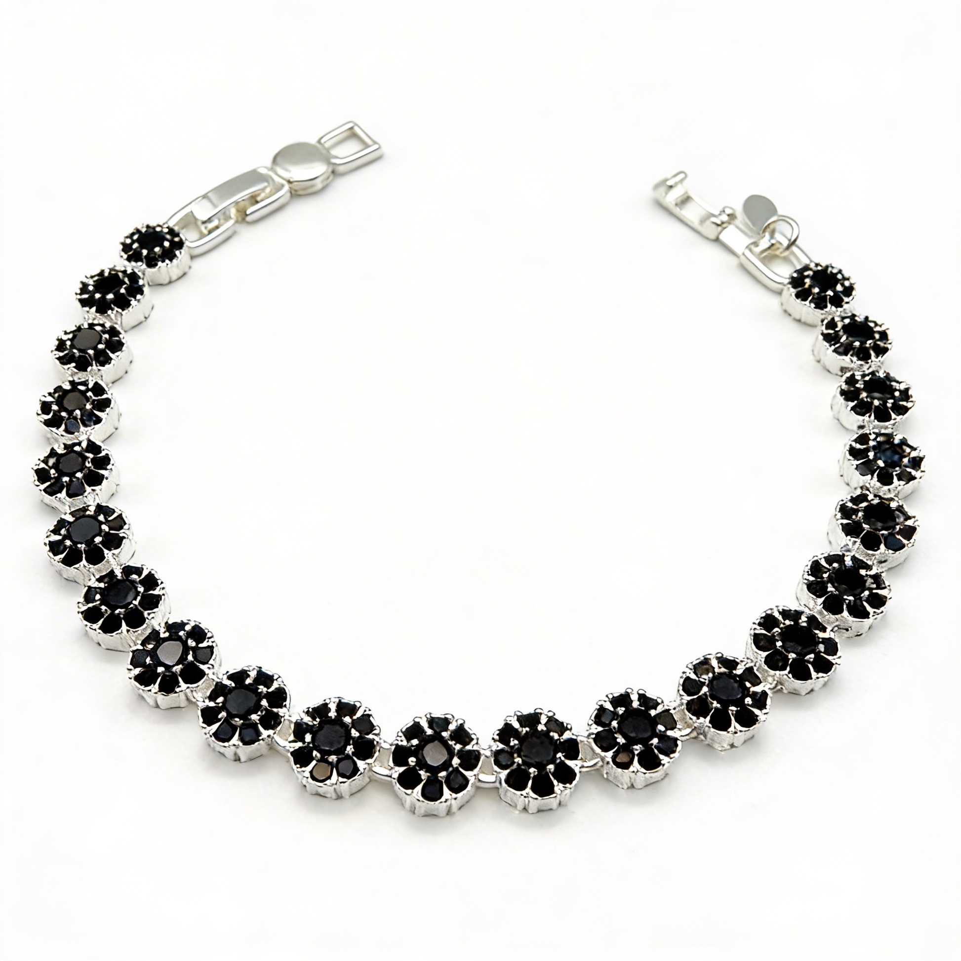 Pulsera Glam Circones Negros Plata 925 – Silver Ice 01