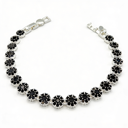 Pulsera Glam Circones Negros Plata 925 – Silver Ice 01