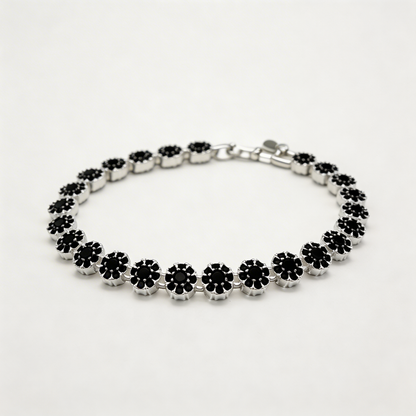 Pulsera Glam Circones Negros Plata 925 – Silver Ice 02