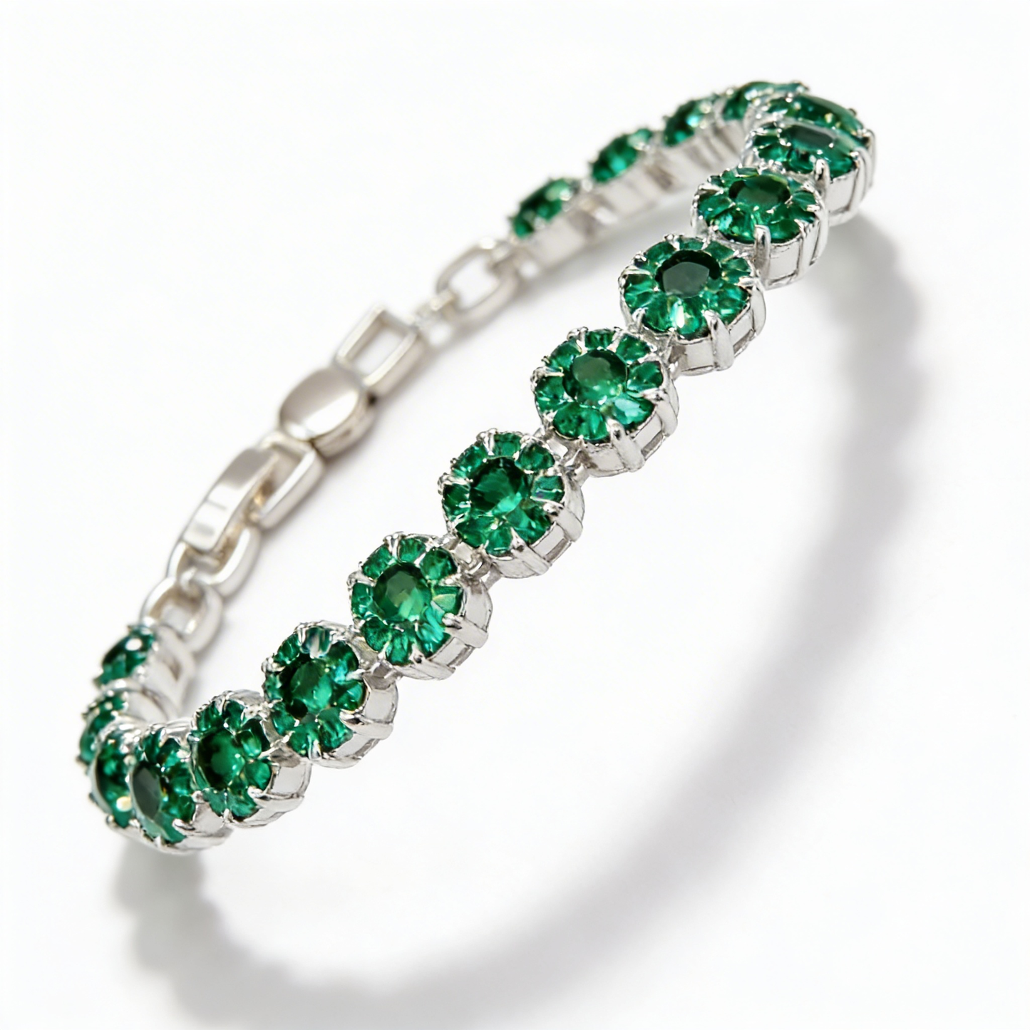 Pulsera Glam Circones Verdes Plata 925 – Silver Ice 02