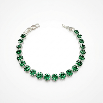 Pulsera Glam Circones Verdes Plata 925 – Silver Ice 01