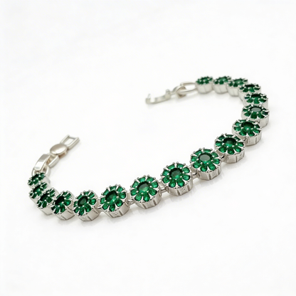 Pulsera Glam Circones Verdes Plata 925 – Silver Ice 05
