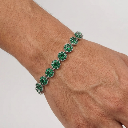 Pulsera Glam Circones Verdes Plata 925 – Silver Ice 03